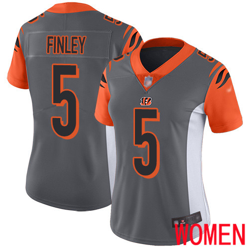Cincinnati Bengals Limited Silver Women Ryan Finley Jersey NFL Footballl #5 Inverted Legend